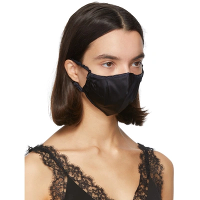 Shop Fleur Du Mal Ssense Exclusive Black Silk Luxe Face Mask In 0100 Black
