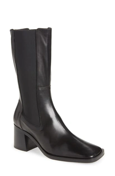 Shop Miista Estelle Block Heel Boot In Black Leather