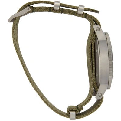 Shop Instrmnt Black And Khaki Webbing Dive Watch In Olive