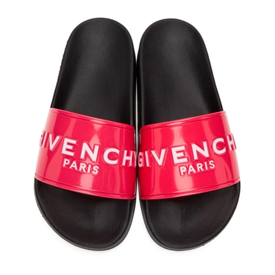 Shop Givenchy Pink & White Logo Flat Sandals In 652 Pink
