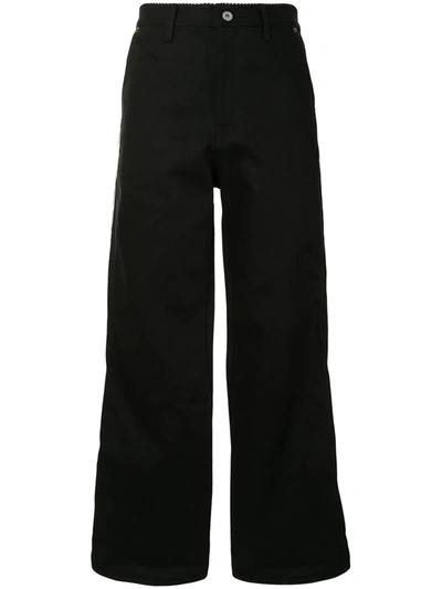 Shop Doublet Exposed-seem Straight Leg Jeans In Black