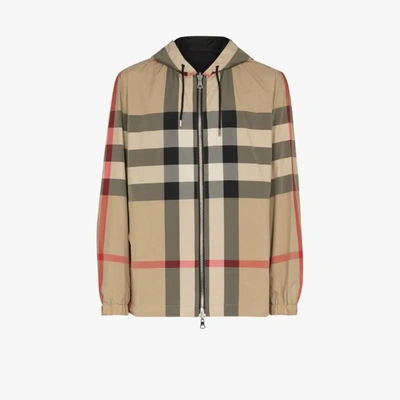 Shop Burberry Stretton Reversible Vintage Check Jacket In Archive Beige Ip Chk