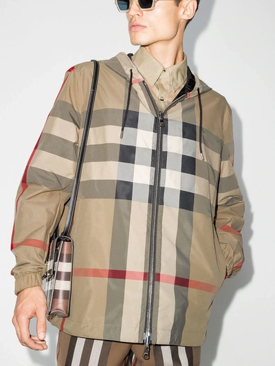 Shop Burberry Stretton Reversible Vintage Check Jacket In Archive Beige Ip Chk