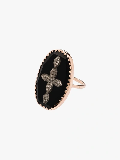 Pascale Monvoisin 9k Rose Gold Bowie No. 3 Diamond Ring In Black Rose Gold
