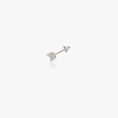 Shop Roxanne First 14k White Gold Cupid Bow Diamond Earring