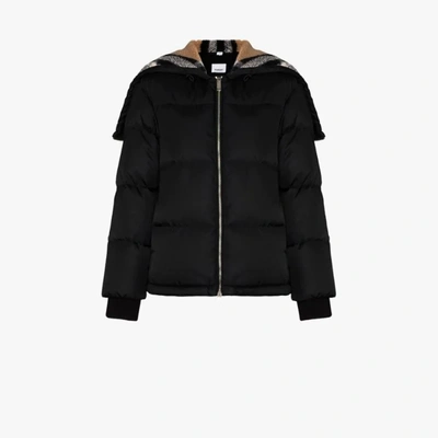 Shop Burberry Seafield Vintage Check Padded Jacket In Black