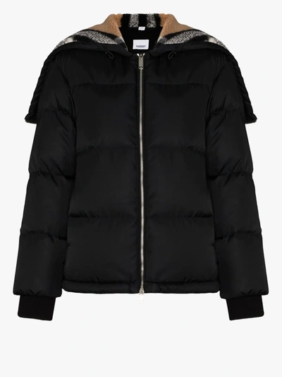 Shop Burberry Seafield Vintage Check Padded Jacket In Black