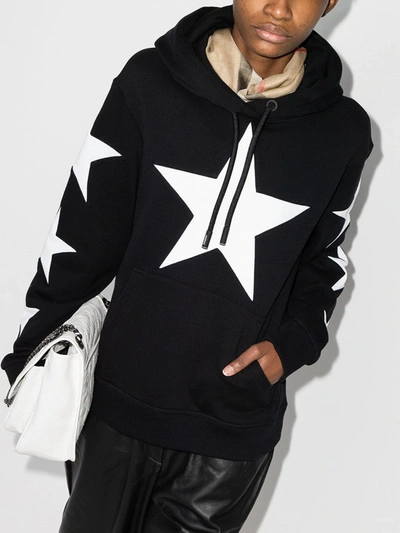 Shop Burberry Black Star Print Hoodie