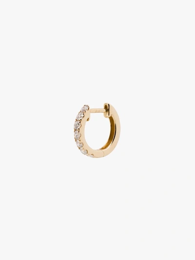 Shop Roxanne First 14k Yellow Gold Medium Chubby Diamond Hoop Earring