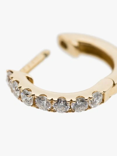 Roxanne First 14ct Gold Small Chubby Diamond Single Huggie Hoop Earring In Yellow Gold