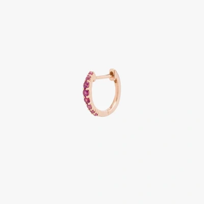 Shop Roxanne First 14k Rose Gold Pink Sapphire Diamond Hoop Earring