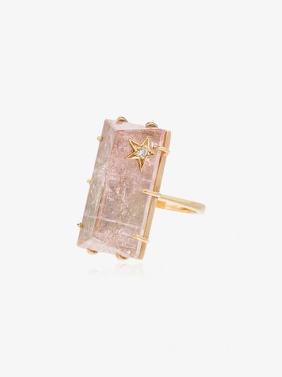 Shop Andrea Fohrman 18k Yellow Gold Rose Quartz Diamond Ring