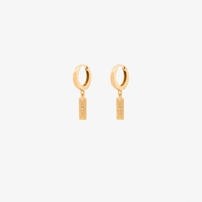 Shop Hermina Athens Gold-plated Delian Charm Huggie Earrings