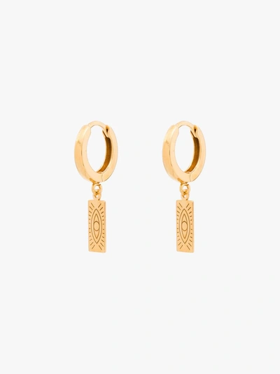 Shop Hermina Athens Gold-plated Delian Charm Huggie Earrings