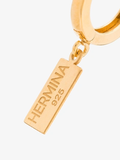 Shop Hermina Athens Gold-plated Delian Charm Huggie Earrings