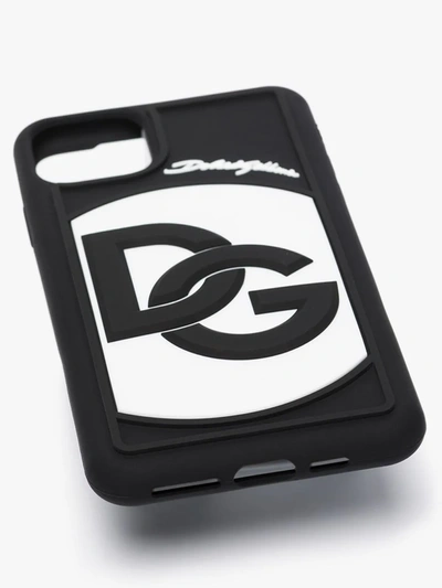 Shop Dolce & Gabbana Black Dg Logo Iphone 11 Pro Max Case In 89690 Black