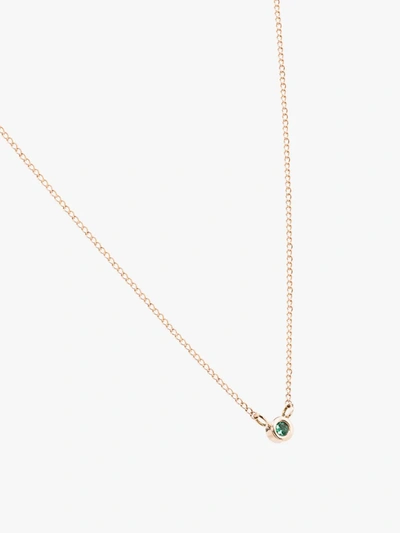 Shop Melissa Joy Manning 14k Yellow Gold Emerald Pendant Necklace In Green