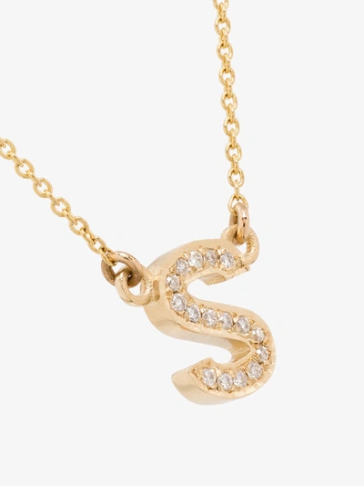 Shop Roxanne First 14k Yellow Gold S Initial Diamond Necklace