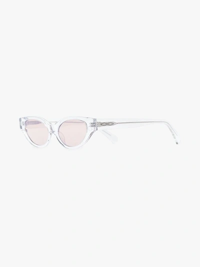 Shop Karen Wazen Clear Brown Glamorous Cat Eye Sunglasses