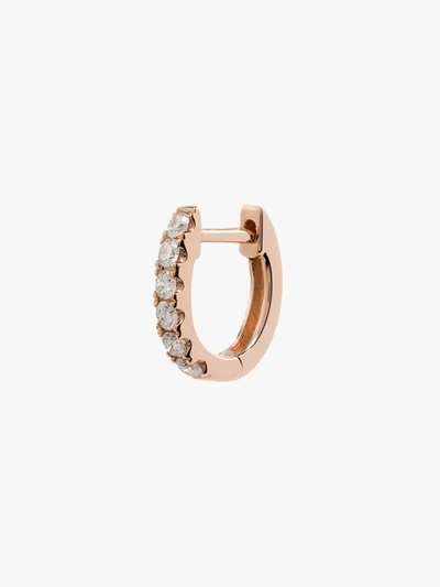 Roxanne First 14k Rose Gold Small Chubby Diamond Huggie Earring In Rose Gold