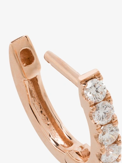 Roxanne First 14k Rose Gold Small Chubby Diamond Huggie Earring In Rose Gold