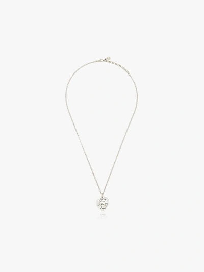 Shop Gucci Sterling Silver Blind For Love Heart Necklace