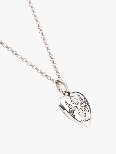 Shop Gucci Sterling Silver Blind For Love Heart Necklace