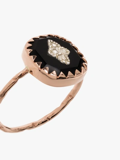 Shop Pascale Monvoisin 9k Rose Gold Pierrot Diamond Ring In Black Rose Gold