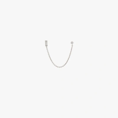 Shop Roxanne First 14k White Gold Laura The Double Chain Stud Earring