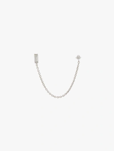Shop Roxanne First 14k White Gold Laura The Double Chain Stud Earring