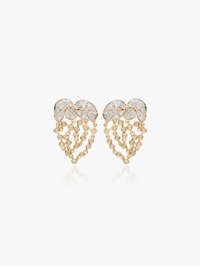 Shop Yvonne Léon 18k Yellow Gold Mini Palmier Diamond Earrings