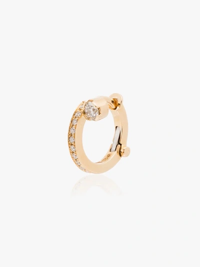 Shop Sophie Bille Brahe 18k Yellow Gold Petite Emelie Diamond Single Huggie Earring