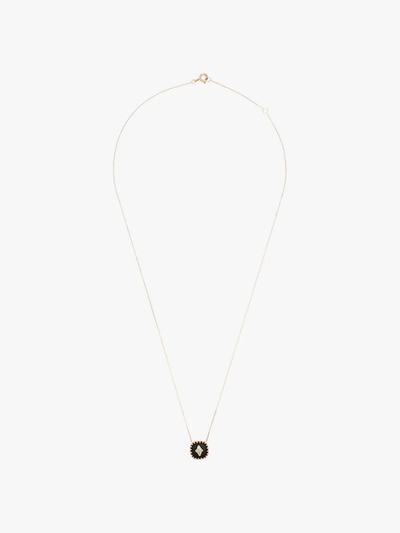 Shop Pascale Monvoisin 9k Rose Gold Pierrot No. 2 Diamond Necklace In Black Rose Gold