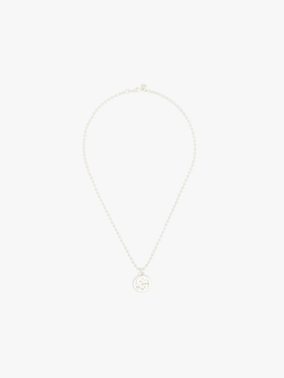 Shop Gucci Sterling Silver Gg Pendant Necklace