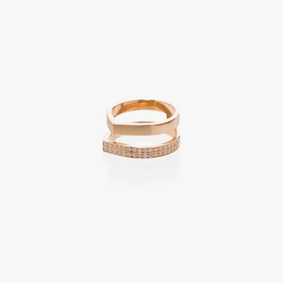 Shop Repossi 18k Rose Gold Berbere Double Diamond Ring