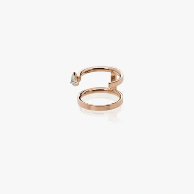 Shop Repossi 18k Rose Gold Serti Sur Vide Two Row Diamond Ring
