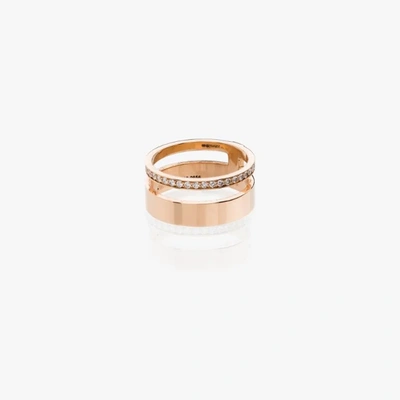 Shop Repossi 18k Rose Gold Berbere Module Diamond Double Ring