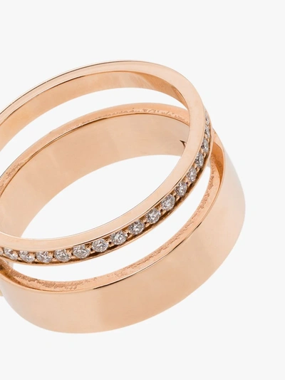 Shop Repossi 18k Rose Gold Berbere Module Diamond Double Ring
