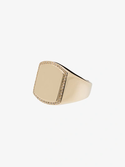 Shop Dru 14k Yellow Gold Boyfriend Signet Diamond Ring