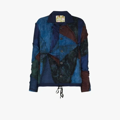 Shop By Walid Blue Jono Patchwork Jacket