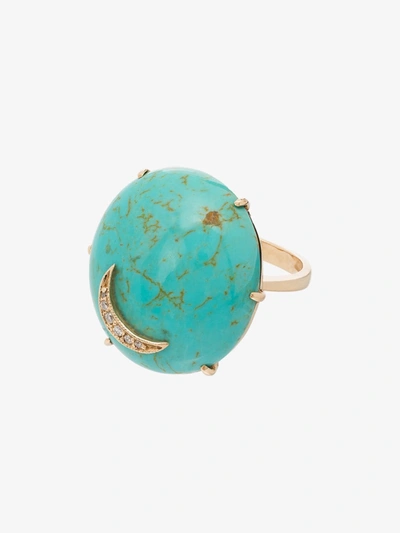 Shop Andrea Fohrman 14k Yellow Gold Nebula Turquoise Diamond Ring