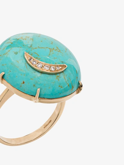 Shop Andrea Fohrman 14k Yellow Gold Nebula Turquoise Diamond Ring