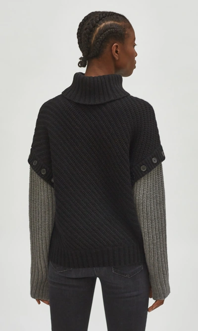 Shop Equipment Aluine Turtleneck Sweater In True Black/gray Flannel