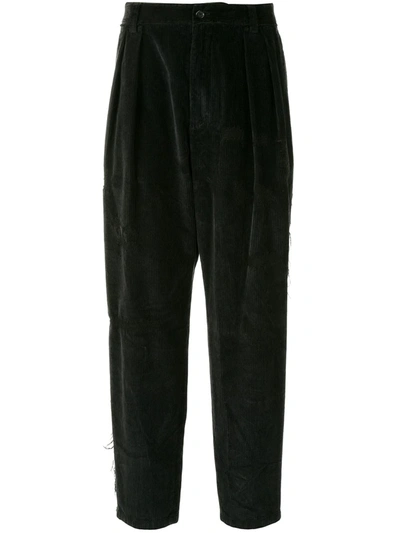 Shop Dolce & Gabbana Corduroy Tapered Trousers In Black