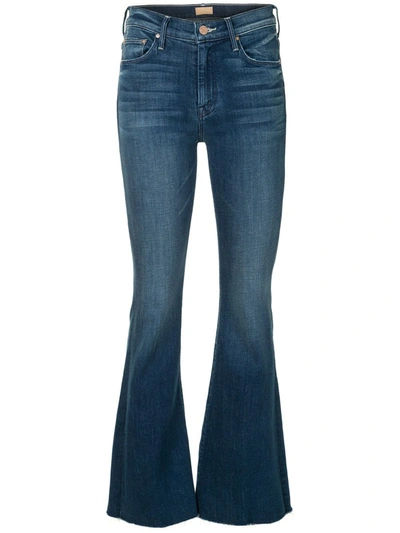 Shop Mother The Weekender Frayed Jeans In Blue