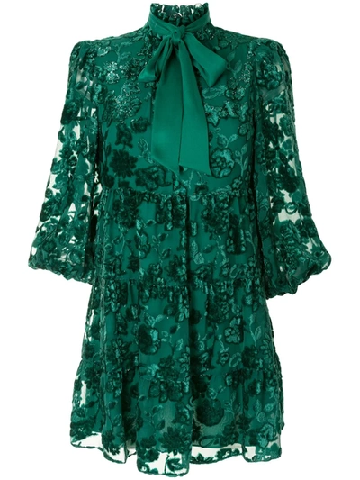 Shop Alice And Olivia Octavia Mini Dress In Green