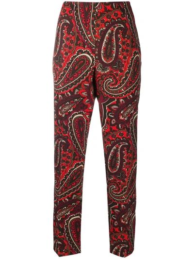 Shop P.a.r.o.s.h Paisley-print Straight Trousers In Orange