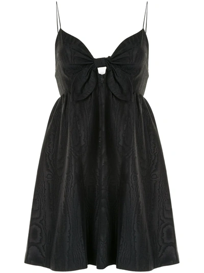 Shop Alice And Olivia Melvina Tie Front Mini Dress In Black