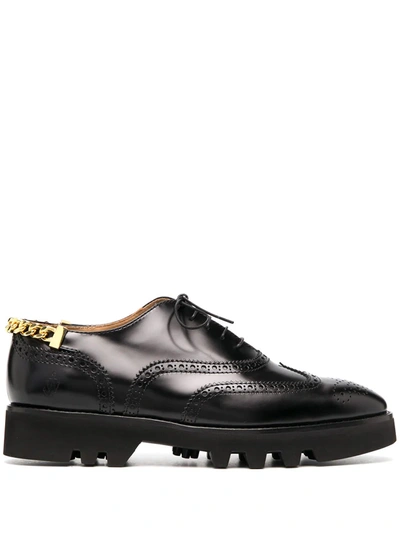 Shop Jw Anderson Chain-detail Lug-sole Brogues In Black