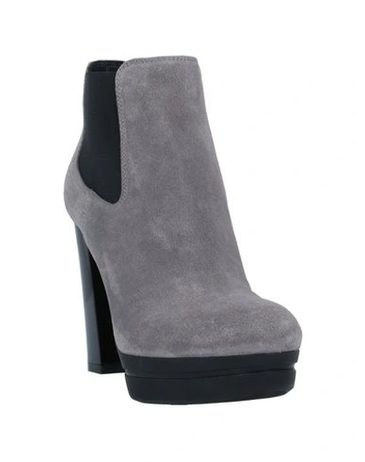 Shop Hogan Woman Ankle Boots Grey Size 9 Soft Leather